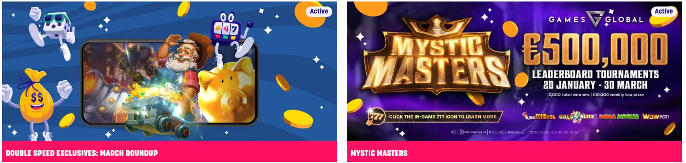 Double speed exclusives at Caxino